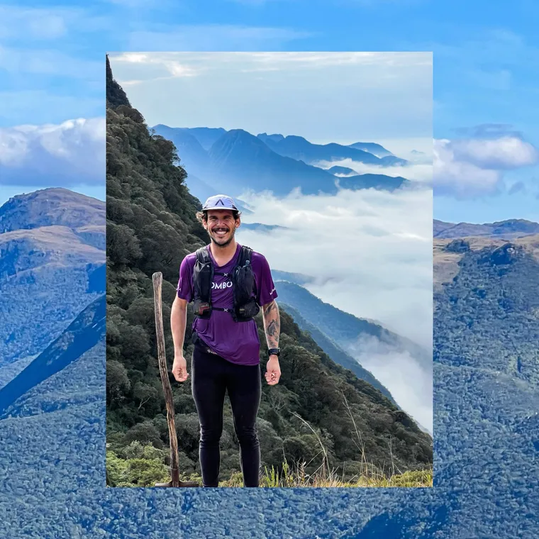 Vicente Machado em montanha acima das nuvens